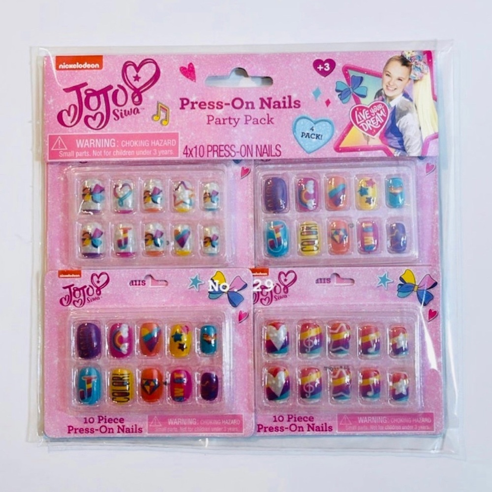 Nickelodeon JoJo Siwa 4-pk press on nails party pack